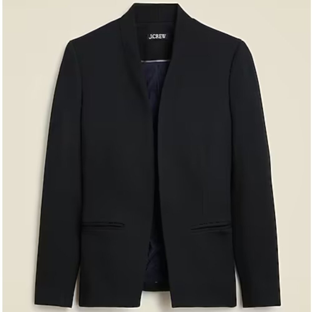 NWOT - J. Crew Going Out Blazer in Stretch Twill Black Tall 6